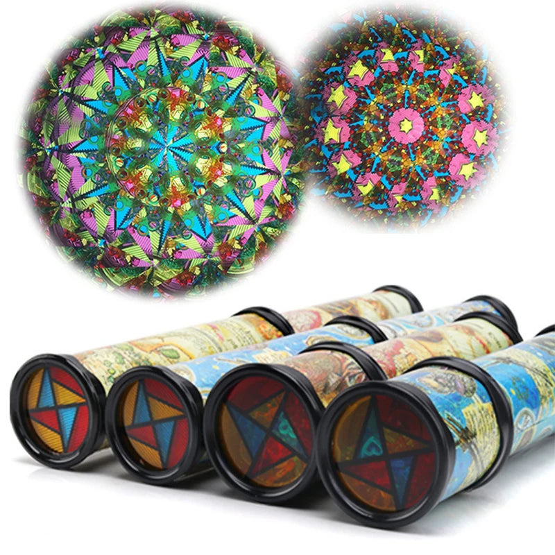 Magic kaleidoscope with colourful visual patterns