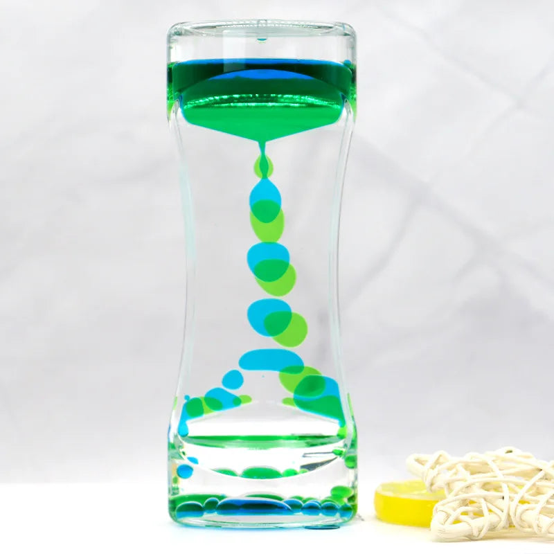 Tactile liquid motion hourglass sensory timer with colorful liquid