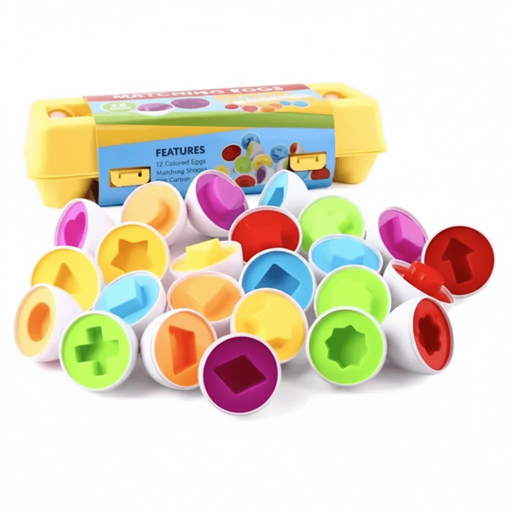 Matching Shape & Color Eggs — Educational Sensory Toy for color matching and shape recognition in children.