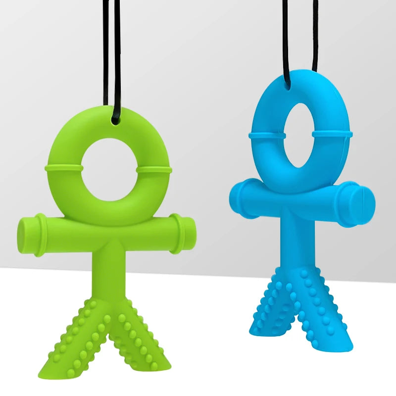 green and blue chewelry necklaces for special needs and autism 