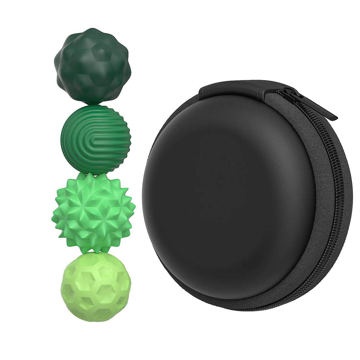 4 pack of green sensory magnetic balls for fidgetting and calming down children with special needs