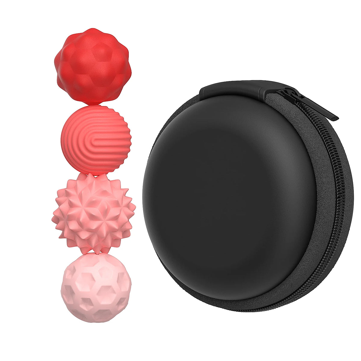 4 pack of red sensory magnetic balls for fidgetting and calming down children with special needs