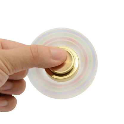 Six-arm metal fidget spinner for sensory focus and ADHD stress relief spinning from another angle