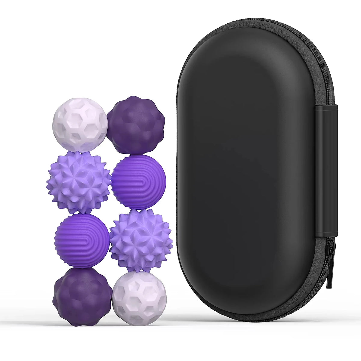 8 pack of purple sensory magnetic balls for fidgetting and calming down children with special needs