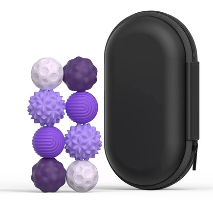 8 pack of purple sensory magnetic balls for fidgetting and calming down children with special needs