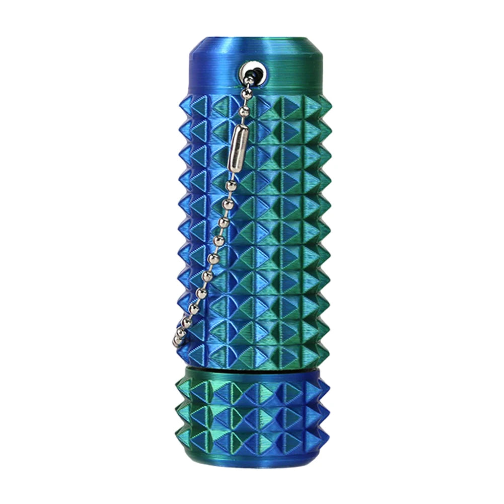 teal & blue textured acupressure fidget roller with keychain