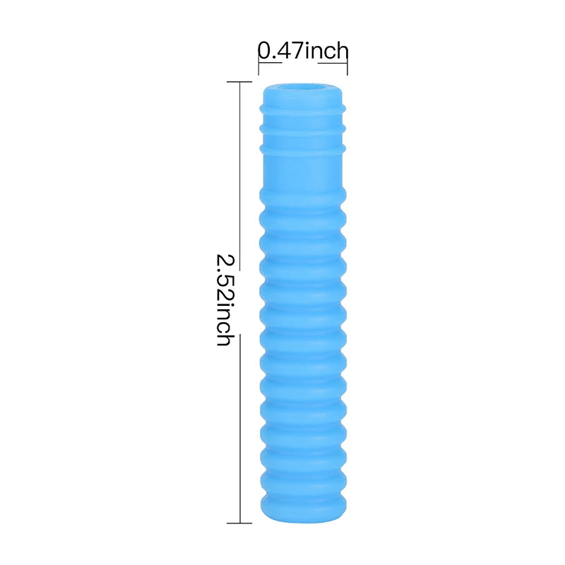 Chewable Pencil Toppers (5-Pack) in blue, designed for sensory input while writing or studying.