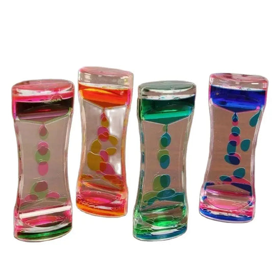 Tactile liquid motion hourglass sensory timer with colorful liquid