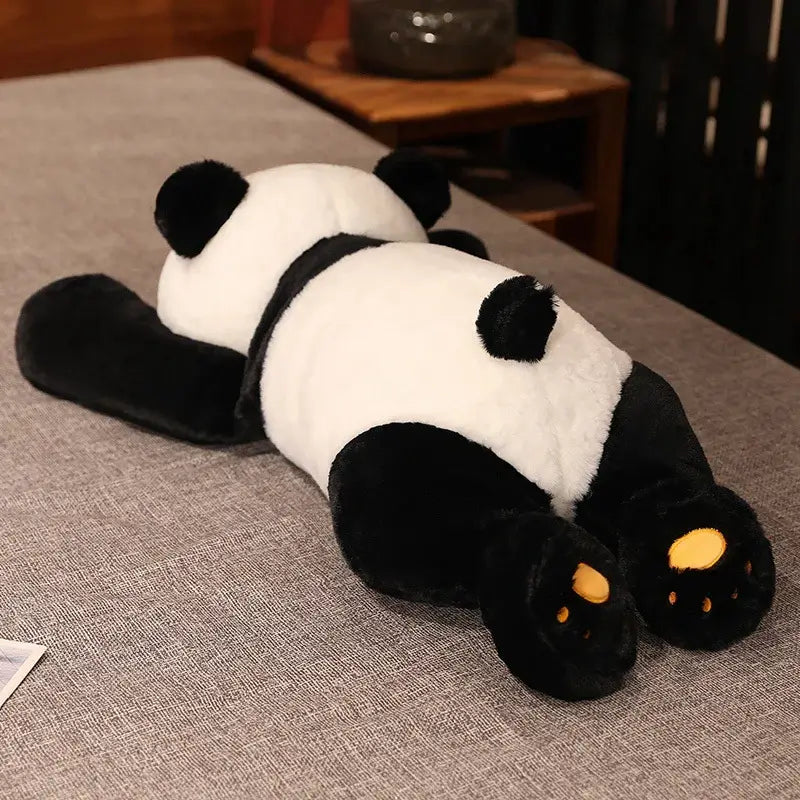 Giant Weighted Panda Plush – Soft Comfort Toy lying on a bed, ideal for sensory toys Ireland and calming sensory play.