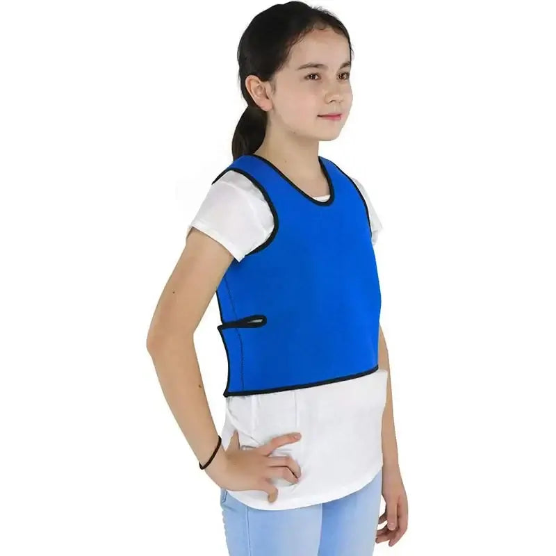 Kids Sensory Compression Vest – Deep Pressure Comfort Vest in blue, offering gentle pressure for sensory support.