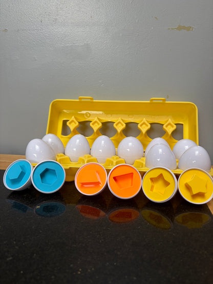12 Pack Matching Eggs – Colorful learning toy with matching and sorting activities for early childhood development.