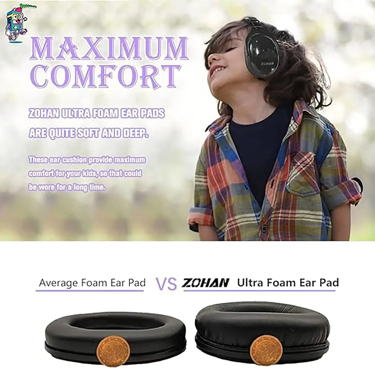 Branded Kids & Adults Noise Reduction Earmuffs – Sensory Ear Defenders in use, showcasing comfort and noise reduction features.