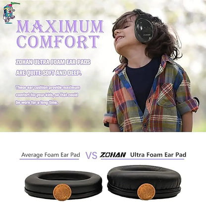 Branded Kids & Adults Noise Reduction Earmuffs – Sensory Ear Defenders in use, showcasing comfort and noise reduction features.