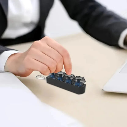 Tactile keycaps fidget keychain with colorful mechanical keycaps