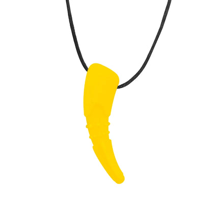 Yellow necklace pendant on a white background