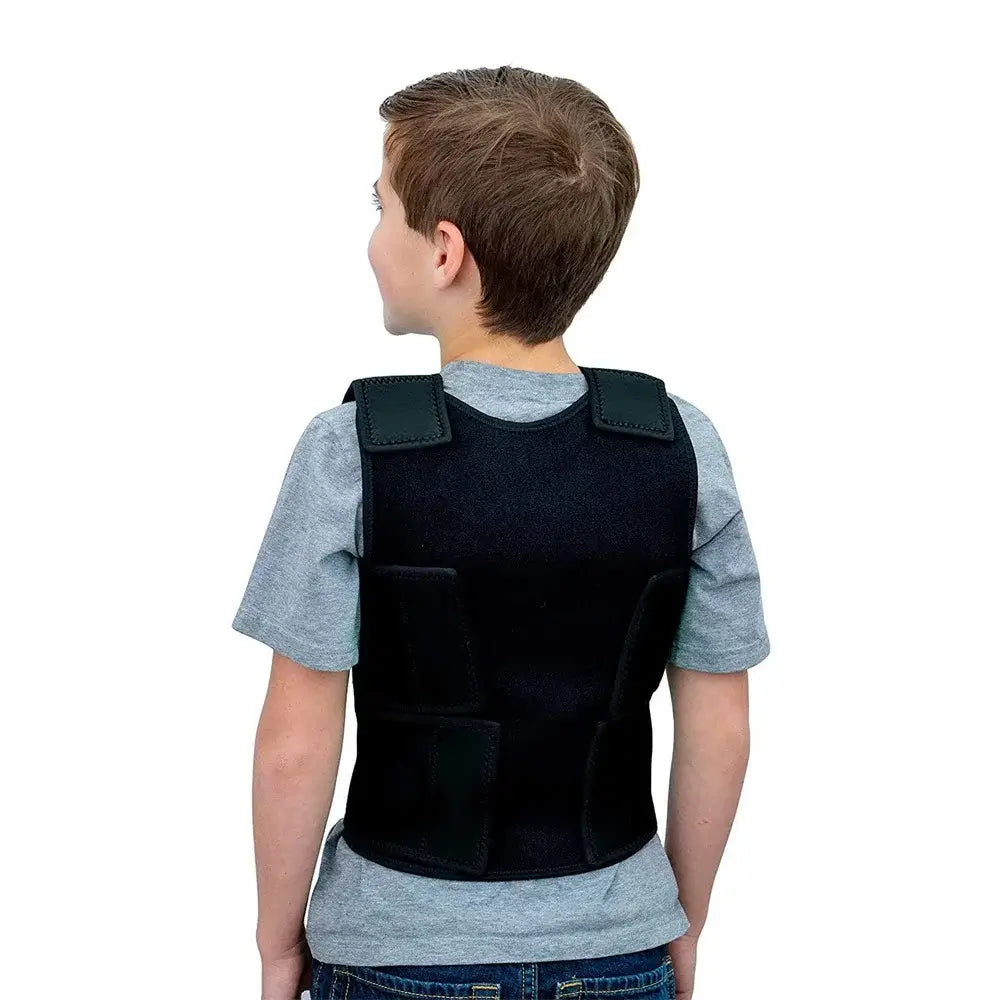 Kids Sensory Compression Vest – Deep Pressure Comfort Vest worn by a child from the back; ideal for sensory support.