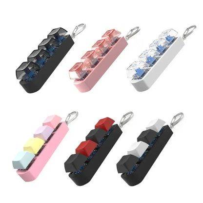 Tactile keycaps fidget keychain with colorful mechanical keycaps