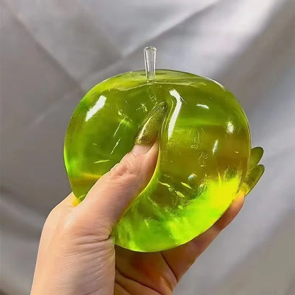Green apple squeeze toy for stress relief and sensory stimulation front view