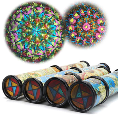 Magic kaleidoscope with colourful visual patterns