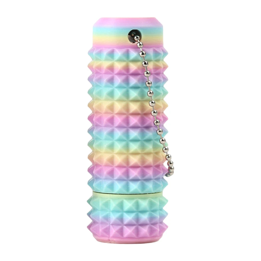 unicorn colored textured acupressure fidget roller with keychain