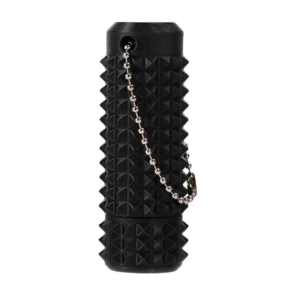 black textured acupressure fidget roller with keychain