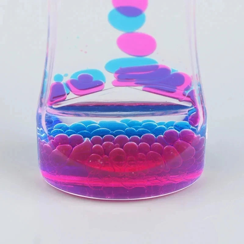 Tactile liquid motion hourglass sensory timer with colorful liquid