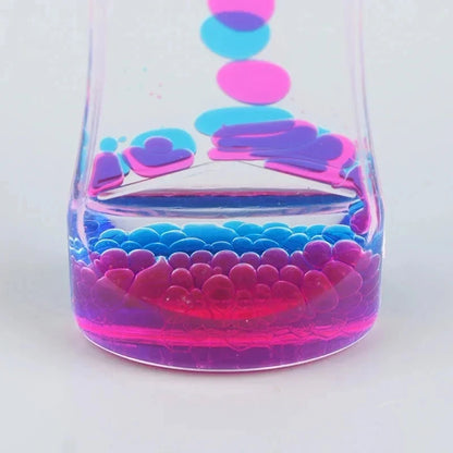 Tactile liquid motion hourglass sensory timer with colorful liquid