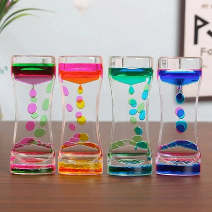 Tactile liquid motion hourglass sensory timer with colorful liquid