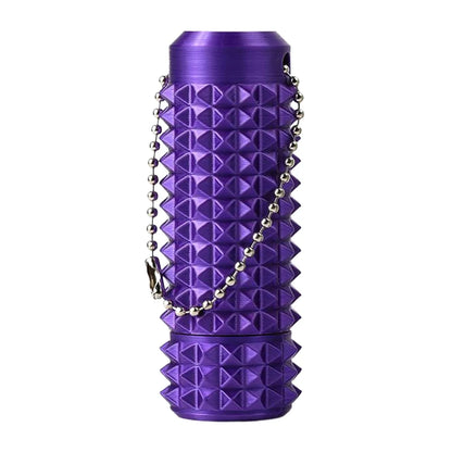 purple textured acupressure fidget roller with keychain 