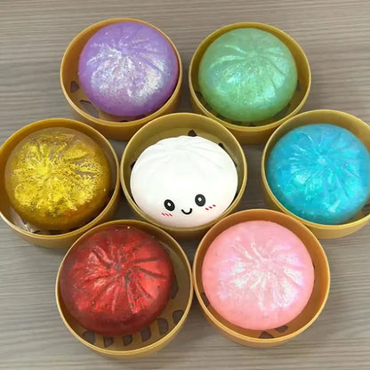 Dumpling Squishy Stress Ball – Cute Glitter Sensory Fidget Toy collection in colorful varieties, perfect sensory toys Ireland.