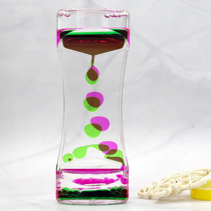 Tactile liquid motion hourglass sensory timer with colorful liquid