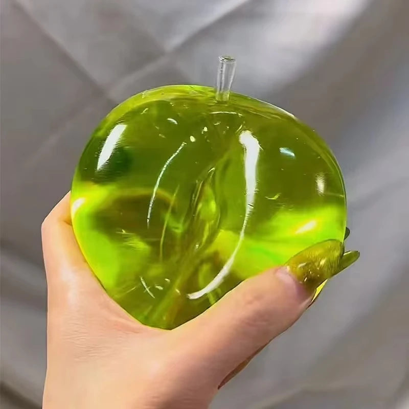 Green apple squeeze toy for stress relief and sensory stimulation detail