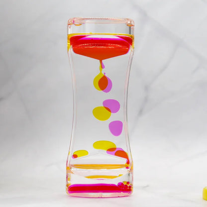 Tactile liquid motion hourglass sensory timer with colorful liquid