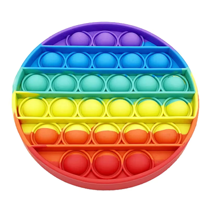 Rainbow Pop-It Fidget Toy — Assorted Shapes in a vibrant circle design, perfect sensory toys for Ireland, great for kids and adults.