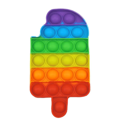 Rainbow Pop-It Fidget Toy — Assorted Shapes in ice cream color, perfect sensory toys for kids and adults in Ireland.