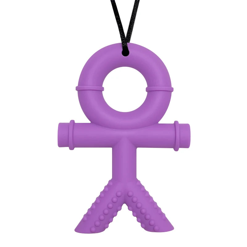 purple silicone chewelry necklace for autism and special needs