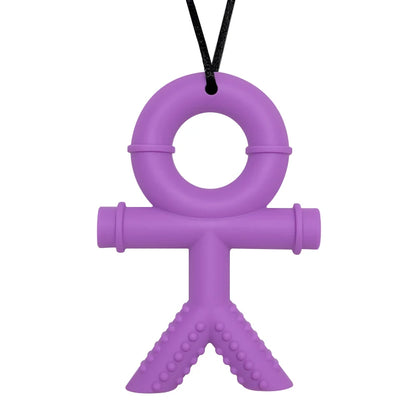 purple silicone chewelry necklace for autism and special needs