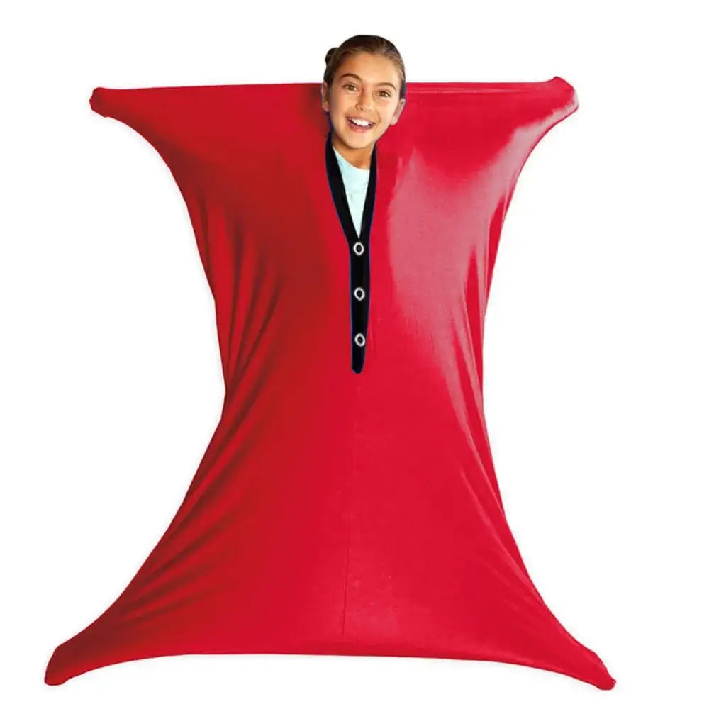 Sensory Compression Body Sock for Kids in red, perfect sensory toy for children, providing calming and proprioceptive support.