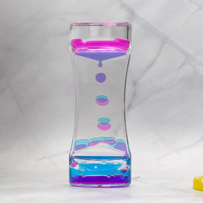 Tactile liquid motion hourglass sensory timer with colorful liquid