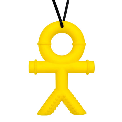 yellow silicone chewelry necklace for autism and special needs